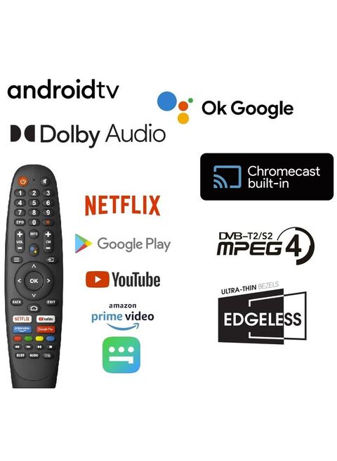 JVC 50 Inch Edgeless 4K UHD Official Google Certified Android Smart TV With Dolby Audio, Chrome Cast Built In And &quot; Ok Google&quot; Voice Remote