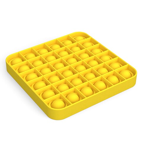 Generic-Yellow Square Push Bubble Special Pop Sensory Toy Relieve Mental Stress Aritmetic Educational Toys