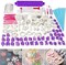 Beauenty - 100Pcs Fondant Cake Cutter Cookie Bakeware Icing Decoration Kit With Flower Modelling Mold Mould Fondant Tools Dough Roller Rolling Pin Full Set