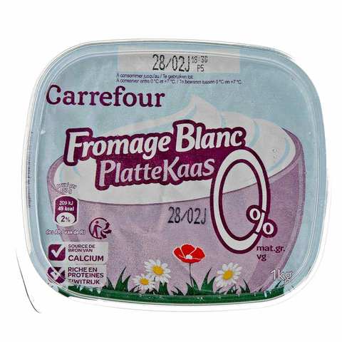 Carrefour Soft White Cheese 0% Fat 1kg
