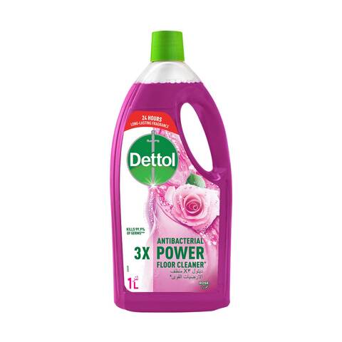 Dettol Antibacterial 3X Power Floor Cleaner, Red Rose Fragrance, 1L