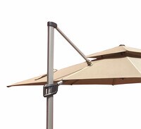Oasis Casual 3x3m Aluminium Frame Khaki Color Umbrella With 60kg Marble Base
