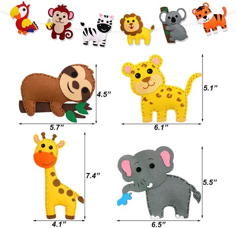 Buy Craft Sewing Supplies Kit For Kids, Jungle Animals Sewing Kit Zoo Felt  Animal DIY Crafts, Ducational Nursery Sewing For Kids Art Craft Kits For  Beginners (Jungle Animals, 10Pc) Online - Shop