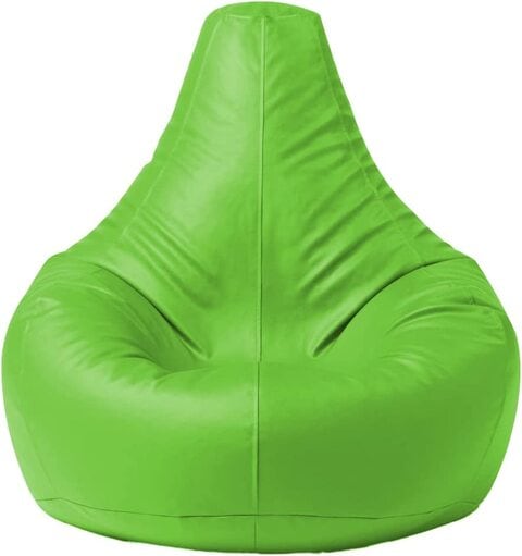 Luxe Decora Faux Leather Tear Drop Recliner Bean Bag With Filling (XL, Light Green)