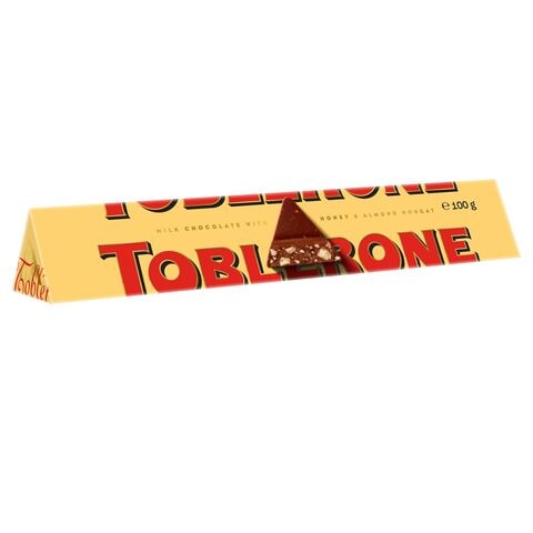 Toblerone Swiss Milk Chocolate Bar With Honey And Almond Nougat 100g