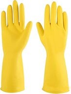 اشتري ZALCOON Household Rubber cleaning gloves yellow Large for Household,Reuseable dishwashing gloves for Kitchen. في الامارات