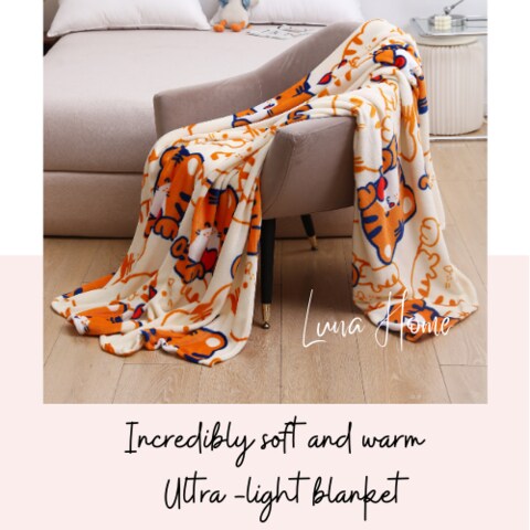 Orange shop fluffy blanket