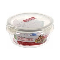Lock &amp; Lock Heat Resistant Bakeware Glass Round Food Container 380ml