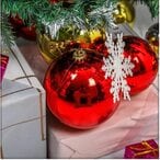 اشتري YATAI Pack Of 3 Festival Baubles Holiday Tree Decoration Ball Ornaments Shatterproof Balls For Festival Hanging Seasonal Decor Festival Holiday Decoration - Shiny, Matte, Glitter Baubles (Red) في الامارات