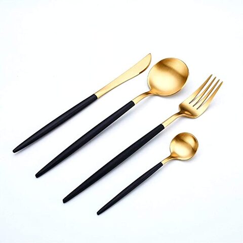 Gold flatware on sale