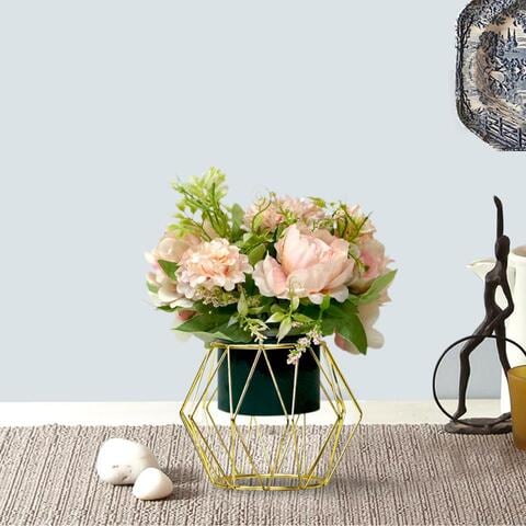 Aiwanto Flower vase Decorative Flower With Vase  Tabletop Decoration  Home Decor Piece(2Pcs)