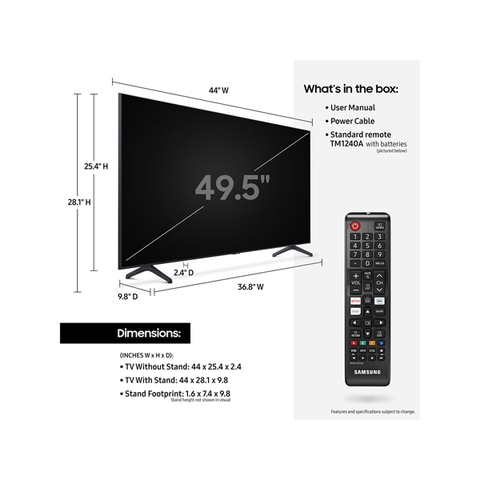 Samsung 50-Inch 4K UHD Smart LED TV UA50TU7000 Black