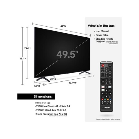 Buy Samsung 50 Inch 4k Uhd Smart Led Tv Ua50tu7000 Black Online Shop Electronics Appliances On Carrefour Uae
