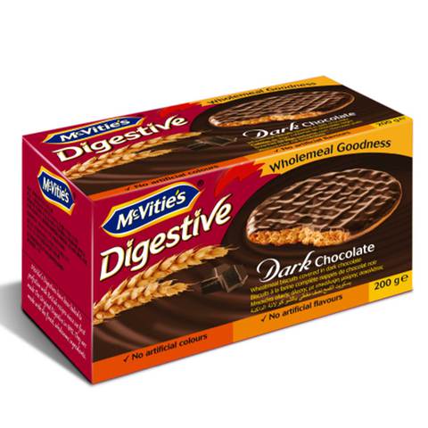 Mcvities Digestive Wheatmeal biscuit Covered In Dark Chocolate Pack 200g
