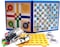 Party Time 6in1 Board Games Ludo Snakes and Ladders Checkers Backgammon Chess and Line-Up4 Game Set Box, Folding Board Gift for Kids and Adults