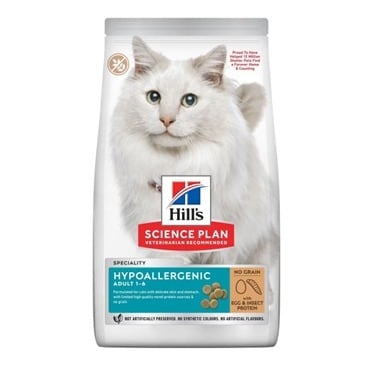 Hills Science Plan Hypoallergenic With Egg Insect Protein Adult Cat Food Dry 1.5kg