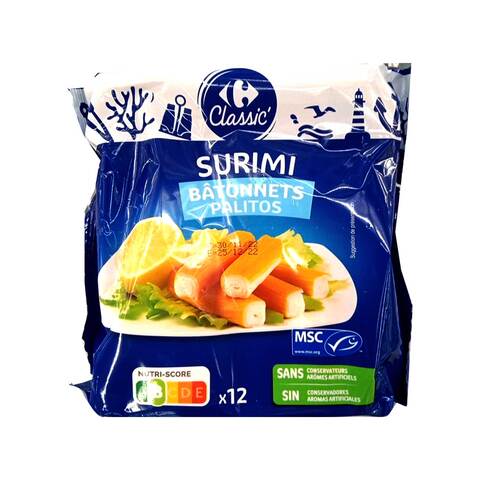 Carrefour Surimi Wild Fish Sticks Crab Flavor 12pcs, 200g