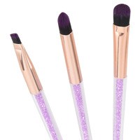 O Ozone 7 In 1 Professional Makeup Brushes Set Unique 7Pcs Cosmetic Brush Powder Foundation Eyeshadow Blush Lip Brush Tool [Transparent Handle With Crystal Particles] - Purple