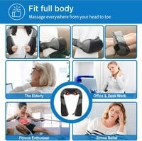Renpho Back Neck Massager With Heat, Shiatsu Shoulder Massager With Electric Deep Tissue Kneading Massage, Pain Relief On Neck, Back, Shoulder, Waist, Leg, Calf - Use At Home, Car And Office