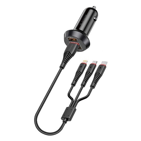 Buy Online BRAVE 3-IN-1 Wired Car Charger Lightning B-23 in Qatar