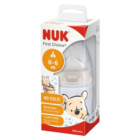 Nuk First Choice+ Winnie The Pooh Anti-Colic Feeding Bottle With Teat Clear 150ml
