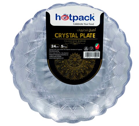 HOTPACK - 5 PIECES CRYSTAL PLATE - 24 centimetre