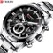CURREN-CURREN 8355M Men Quartz Watch Stainless Steel Band Fashion Multifunction Wristwatch 3ATM Luminous Display Chronograph Calendar Date Watches