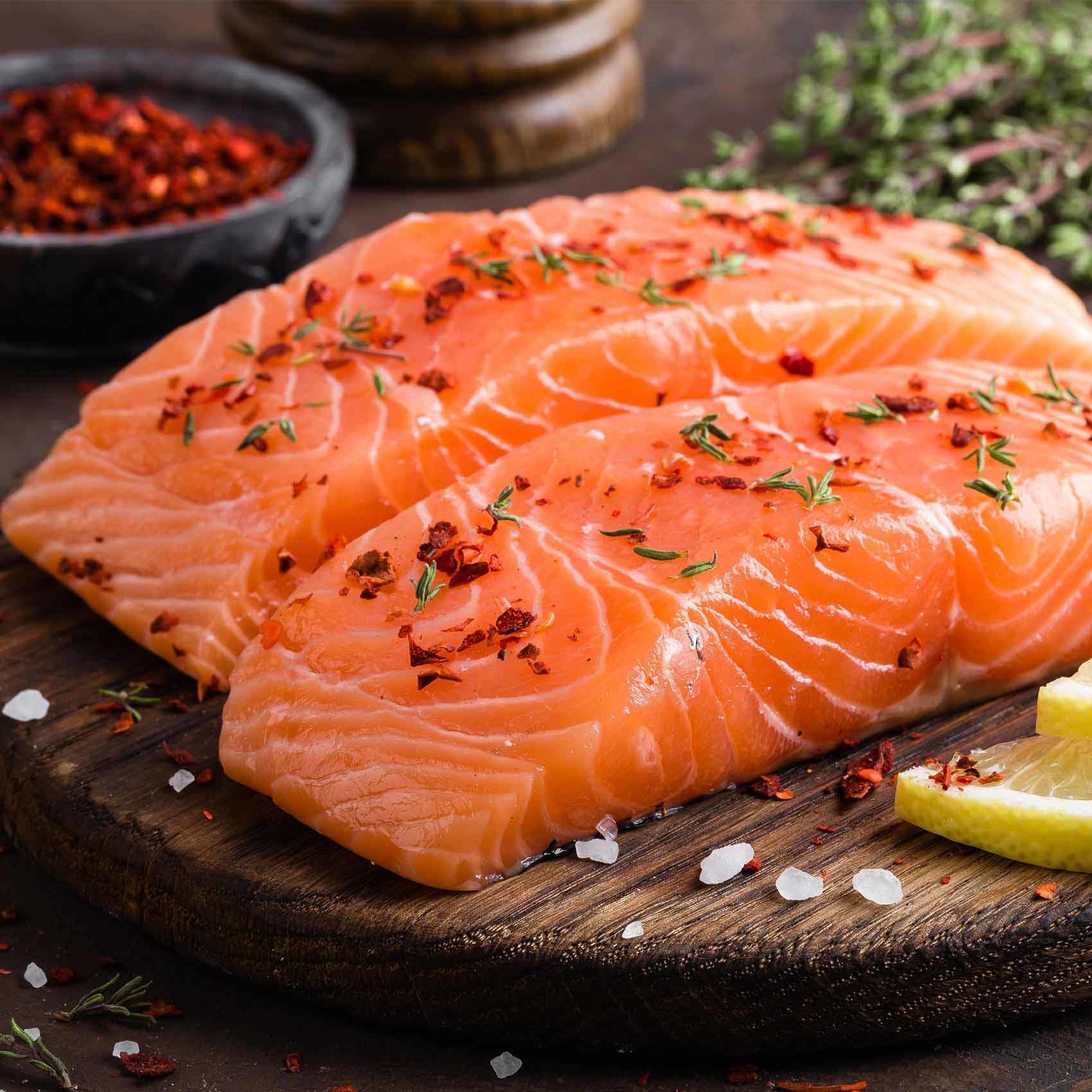 Buy Fresh salmon fish fillet norway (per Kg) Online Shop Fresh Food