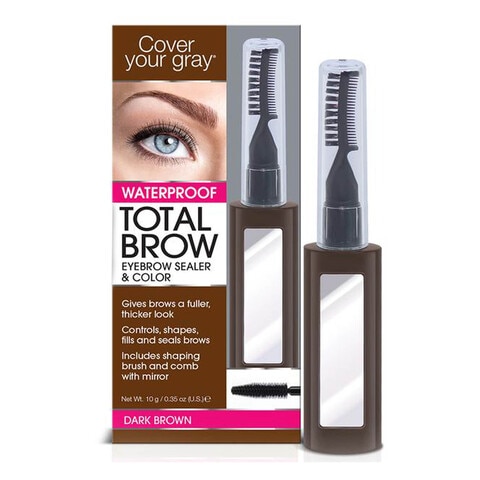 Cover Your Gray Total Brow Eyebrow Sealer And Colour Dark Brown 10g