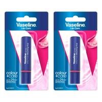 Vaseline Colour+Care Lip Care Balm Stick Blooming Pink 3g Pack of 2