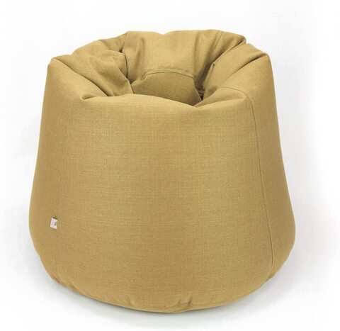 Luxe Decora Fabric Bean Bag With Filling (L, Beige)
