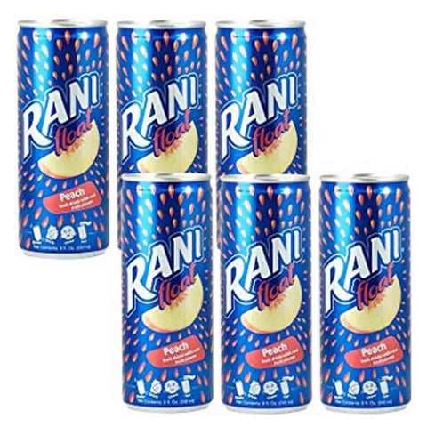 Rani Juice Float Peach Fruit Flavor With Real Fruit Pieces 240 Ml 6 Pieces