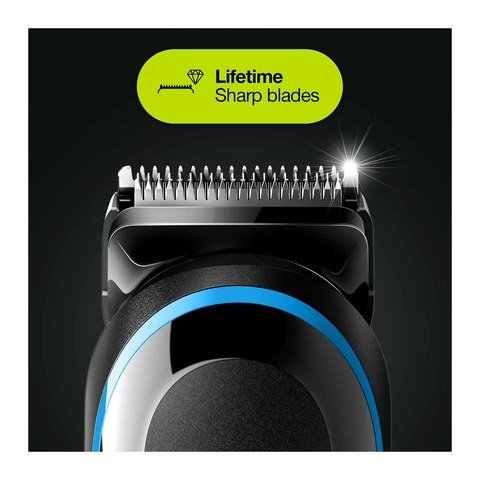 Braun MGK5280 All In One Hair Trimmer With Gillette Fusion5 ProGlide Razor- Black/Blue