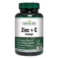 Natures Aid Zinc+ C Peppermint Flavour Food Supplement 30 Lozenges