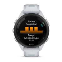 Garmin Forerunner 265S GPS Running Smartwatch, Black Bezel With Whitestone Case And Whitestone/Neo Tropic Silicone Band, 010-02810-14