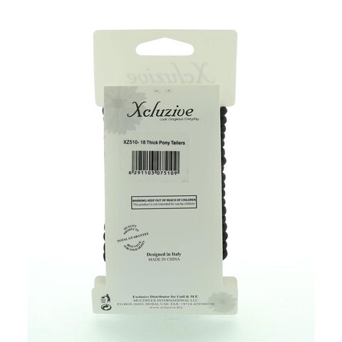 Xcluzive Thick Pony Tailers Black 18 count