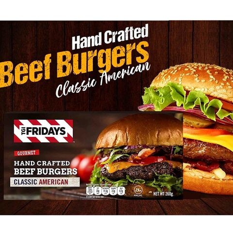 TGI Fridays Hand Crafted Beef Burgers 260g