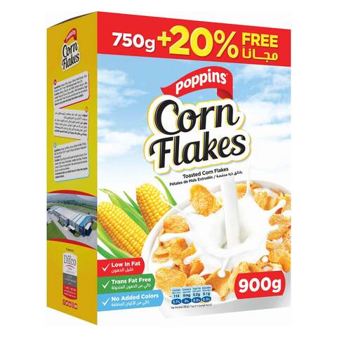 Buy Poppins Cereal Corn Flakes 750GR +20 Percent Free Online - Shop ...