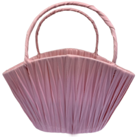 Bamboo Basket or Women Handbags Bamboo Handle Woven Tote Women Bag Summer Beach Basket Bag (Pink Big Size)