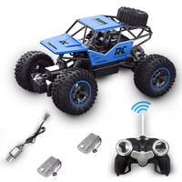 Fitto Remote Control Rc Car Offroad 4WD Powerful RC Rock Crawler With Two Batteries Off Road Toys for Boys, Monster Truck With Remote Control Blue