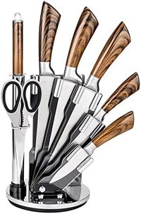 Atraux 8 Pcs Professional Kitchen Knives Set (Brown)