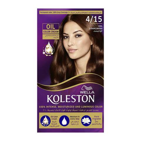 Buy Wella Koleston Oil Hair Colour Kit  Cool Evening Brown 142ml Online  - Shop Beauty & Personal Care on Carrefour Saudi Arabia