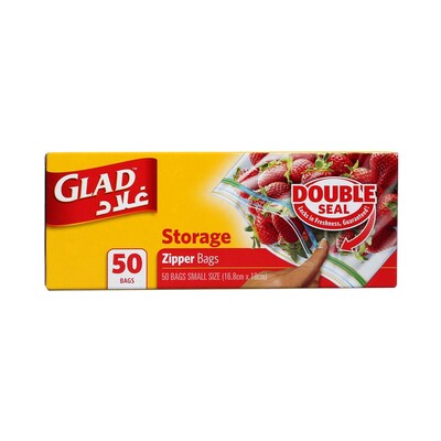 Glad Zipper Food Storage Freezer Bags - Quart - 20 Count