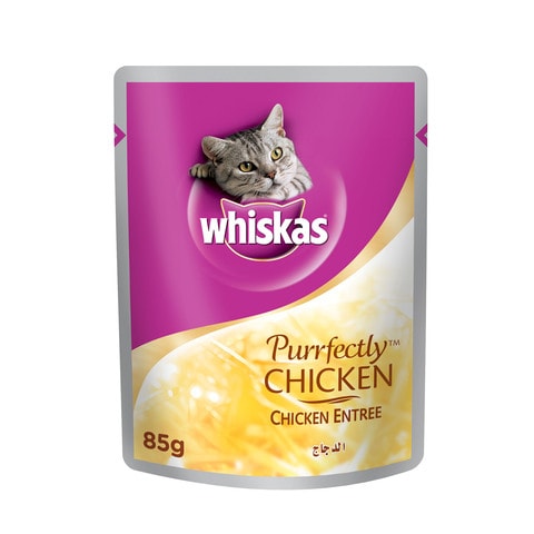 WHISKAS&reg; Purrfectly&reg; Chicken Entr&eacute;e Wet Cat Food Pouch 85 g