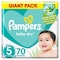 Pampers Baby-Dry Taped Diapers With Aloe Vera Lotion  Size 5 (11-16kg) 70 Diapers