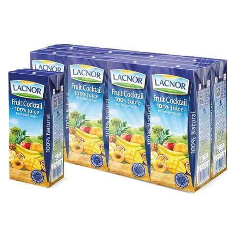 Lacnor Essentials Fruit Cocktail Juice 180ml Pack of 8