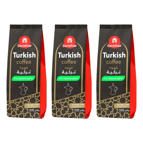 كاريفور قهوة تركية بالهيل  250غرام حزمة من 3