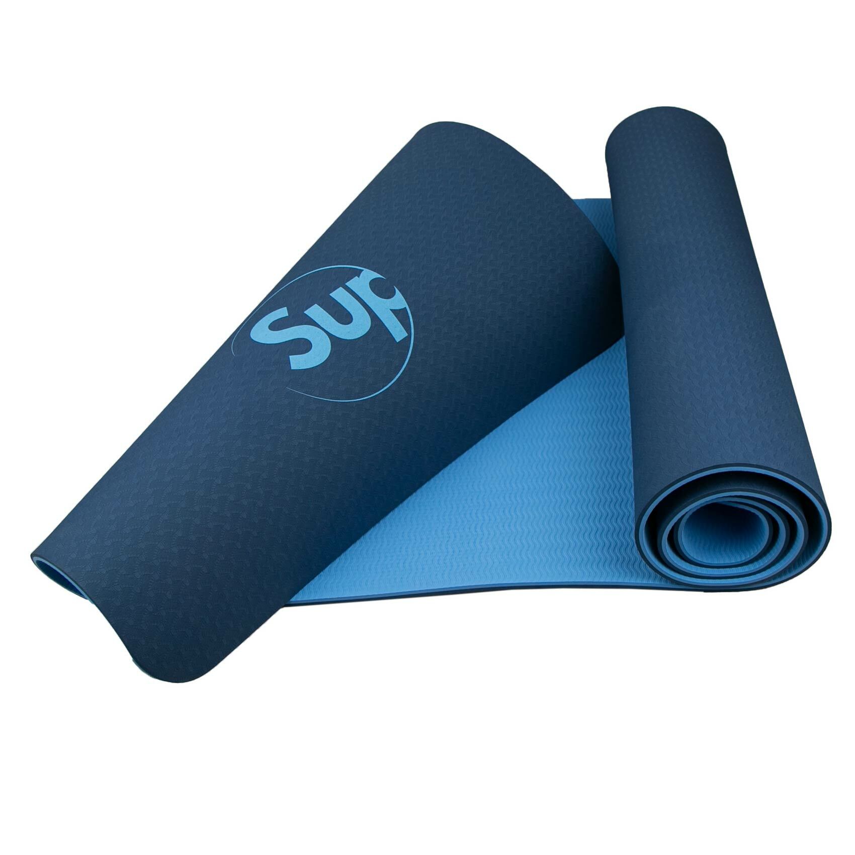 Buy Supreme Sports TPE Yoga Mat Navy Blue and Blue 6mm Online