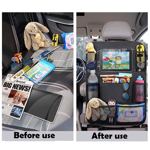 DEO KING 2-Piece Multifunctional Car Back Seat Storage Bag Set 41*61cm