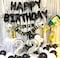 Black Happy Birthday Balloons Banner, 16 Inch Mylar Foil Letters Birthday Sign for Girls Boys Kids &amp; Adults Birthday Decorations and Party Supplies